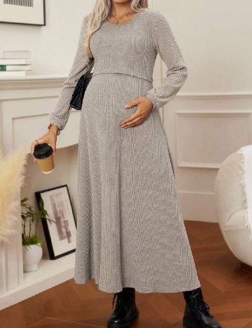 Rochie medie SHEIN Maternity, gri