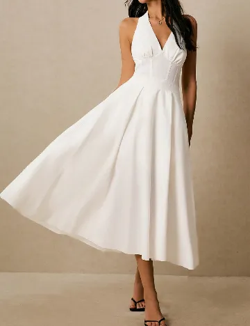 Rochie medie Poeselle, alb