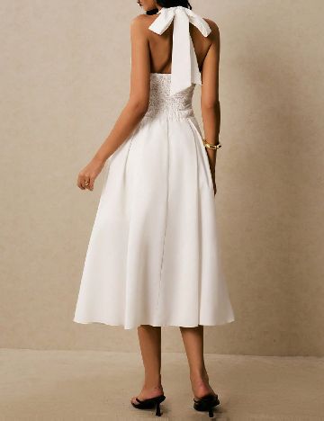 Rochie medie Poeselle, alb