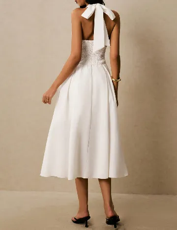 Rochie medie Poeselle, alb