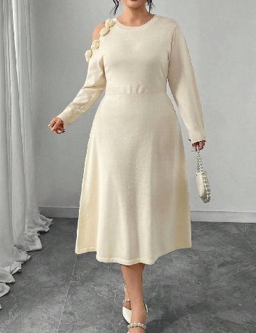 Rochie medie SHEIN CURVE, crem