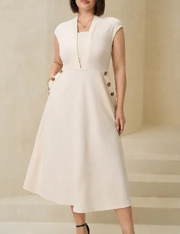 Rochie medie SHEIN CURVE, crem