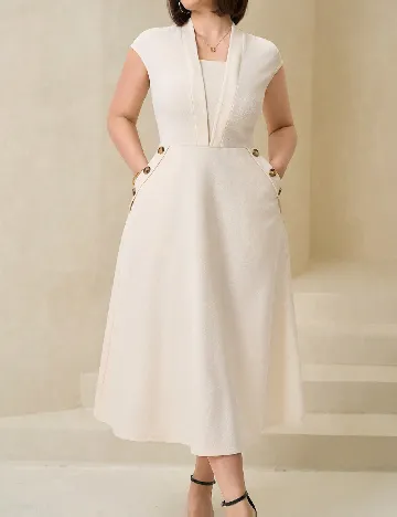 Rochie medie SHEIN CURVE, crem