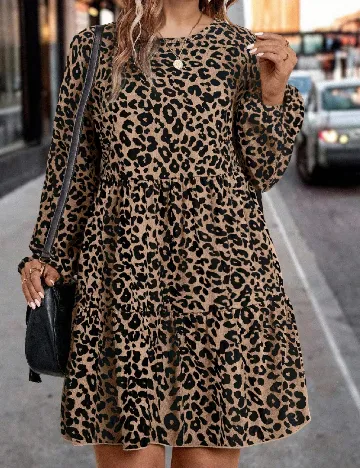 Rochie scurta SHEIN CURVE, animal print