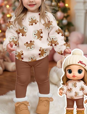 Compleu Shein Kids, maro/crem