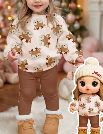 Compleu Shein Kids, maro/crem