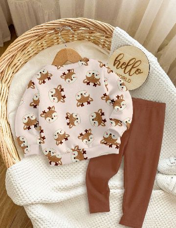 Compleu Shein Kids, maro/crem