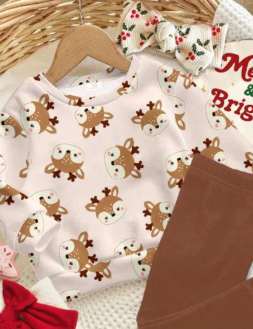 Compleu Shein Kids, maro/crem