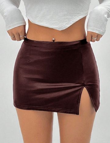 Fusta SHEIN CURVE, visiniu