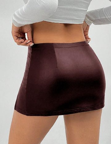 Fusta SHEIN CURVE, visiniu