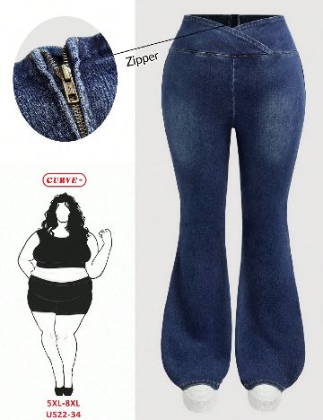 Blugi SHEIN CURVE, bleumarin