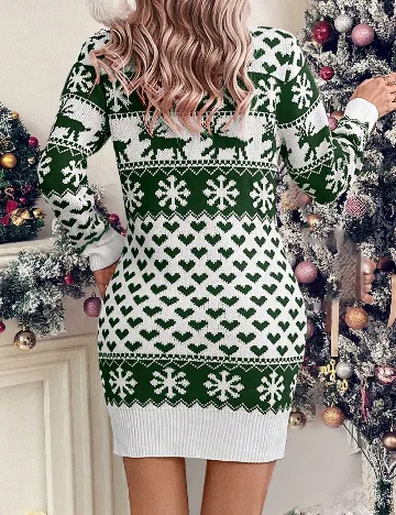 Rochie scurta SHEIN, alb/verde