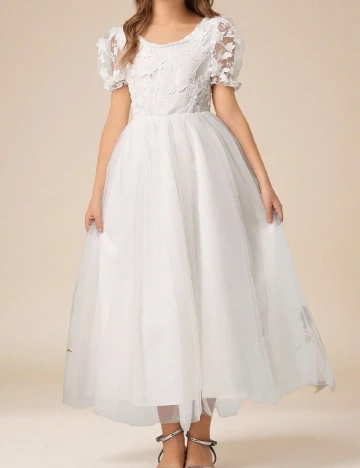 Rochie lunga Shein Kids, alb