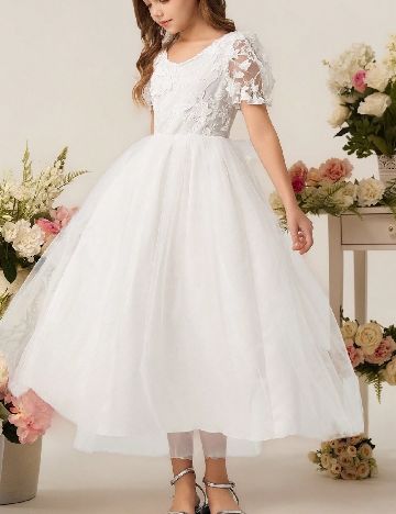 Rochie lunga Shein Kids, alb