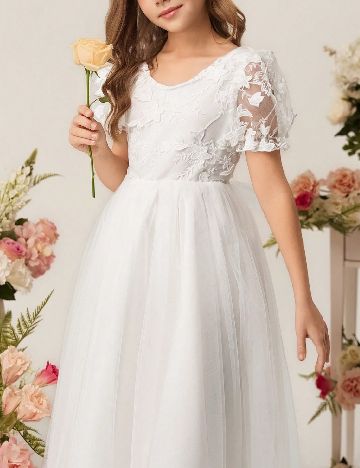 Rochie lunga Shein Kids, alb