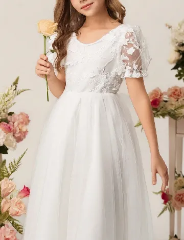 Rochie lunga Shein Kids, alb