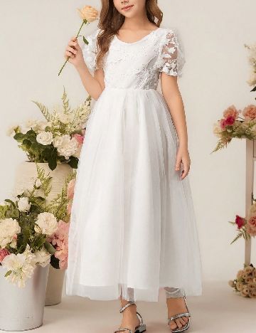 Rochie lunga Shein Kids, alb