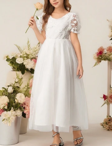 Rochie lunga Shein Kids, alb