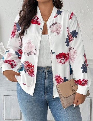 Jacheta SHEIN CURVE, alb