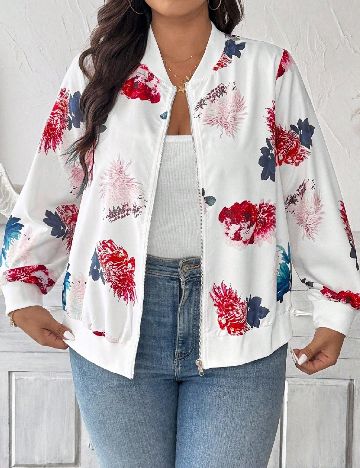 Jacheta SHEIN CURVE, alb