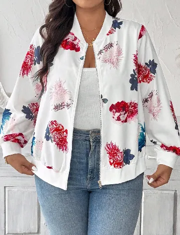 Jacheta SHEIN CURVE, alb