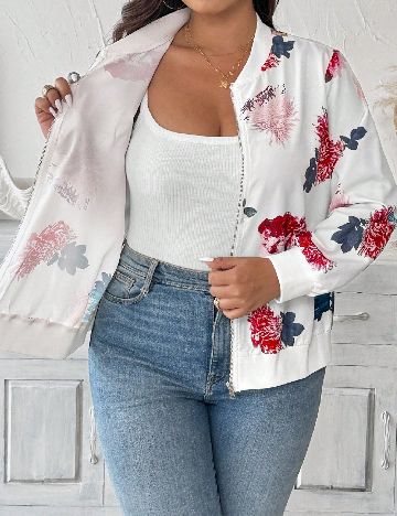 Jacheta SHEIN CURVE, alb