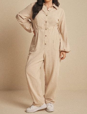 Salopeta SHEIN CURVE, crem