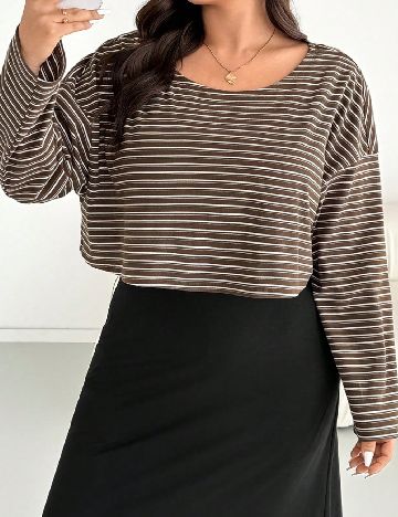 Compleu SHEIN CURVE, maro/negru