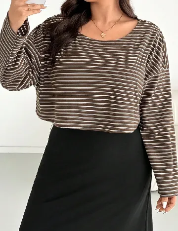 Compleu SHEIN CURVE, maro/negru