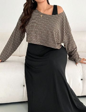 Compleu SHEIN CURVE, maro/negru