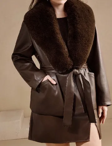 Palton SHEIN CURVE, maro