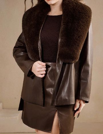 Palton SHEIN CURVE, maro