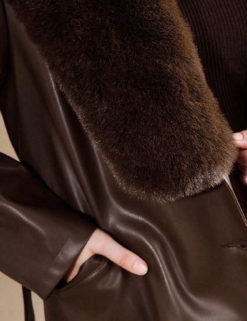 Palton SHEIN CURVE, maro