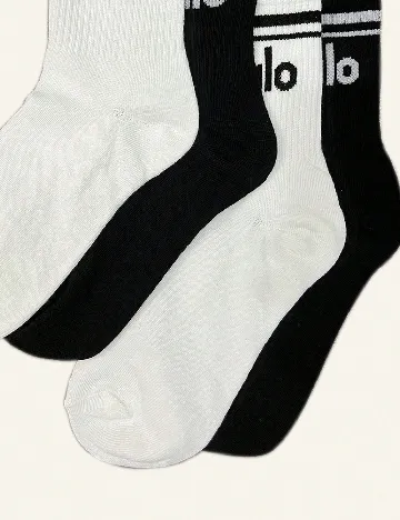 Set sosete 2 perechi SHEIN, alb/negru