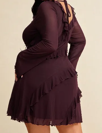 Rochie scurta SHEIN CURVE, pruna