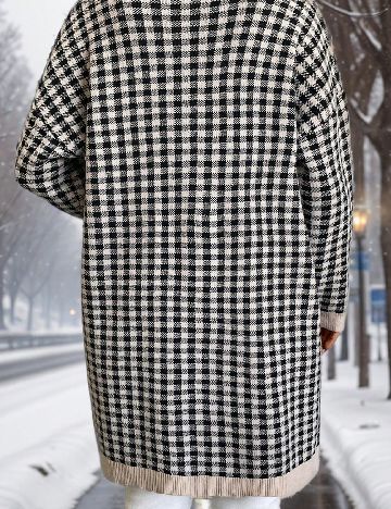 Cardigan SHEIN CURVE, crem/negru