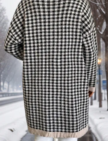 Cardigan SHEIN CURVE, crem/negru