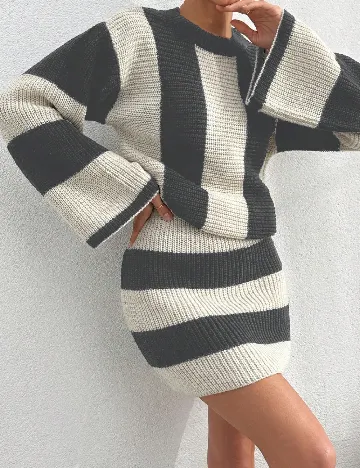 Compleu SHEIN, gri/ecru