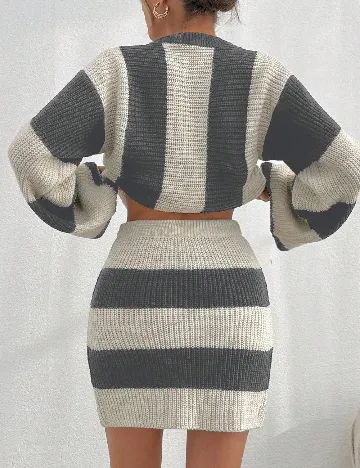 Compleu SHEIN, gri/ecru