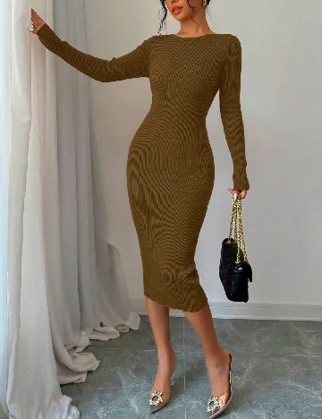 Rochie medie SHEIN, kaki