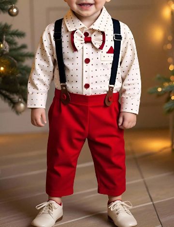 Compleu Shein Kids, alb/rosu