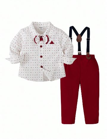 Compleu Shein Kids, alb/rosu