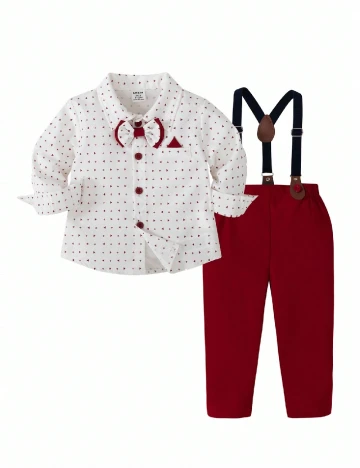 Compleu Shein Kids, alb/rosu