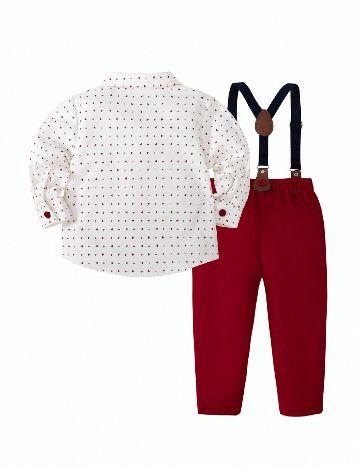 Compleu Shein Kids, alb/rosu