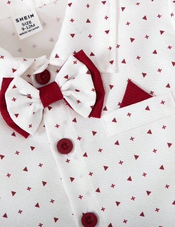 Compleu Shein Kids, alb/rosu