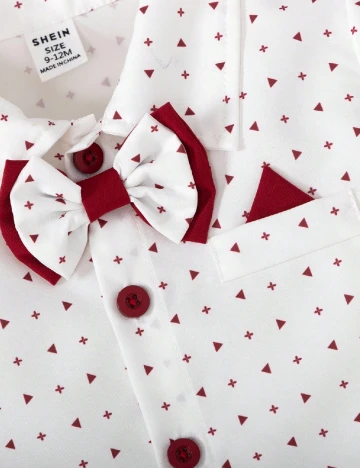 Compleu Shein Kids, alb/rosu