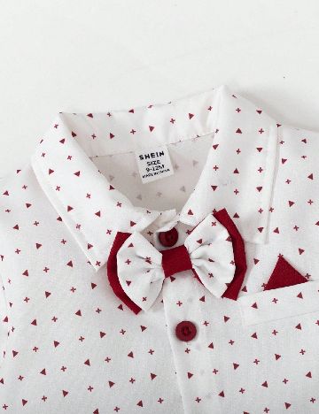 Compleu Shein Kids, alb/rosu