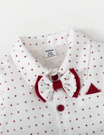 Compleu Shein Kids, alb/rosu