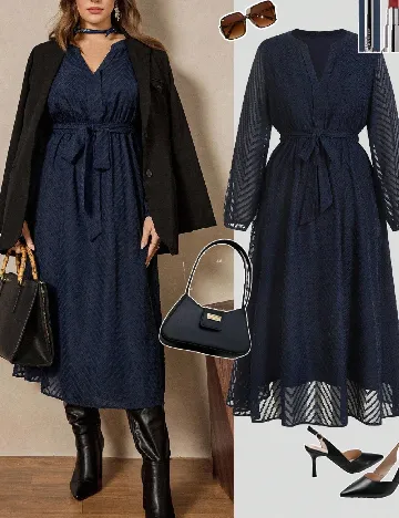 Rochie medie SHEIN CURVE, bleumarin