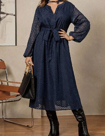 Rochie medie SHEIN CURVE, bleumarin